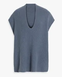 Joseph Oversized ribbed cashmere vest - Blue Blue