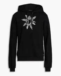 Dolce & Gabbana Printed French cotton-terry hoodie - Black Black