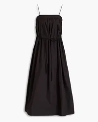 Ganni Cotton-poplin midi dress - Black Black