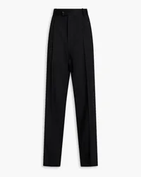 Peter Do Pleated wool-blend twill straight-leg pants - Black Black