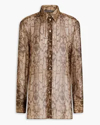 Alberta Ferretti Snake-print silk-chiffon shirt - Animal print Animal