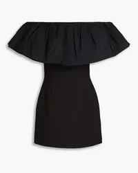 Rebecca Vallance Cecily off-the-shoulder taffeta and cloqué mini dress - Black Black