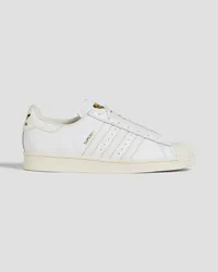 adidas Superstar ADV smooth and cracked-leather sneakers - White White