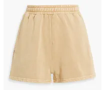 Embroidered cotton-fleece shorts - Neutral
