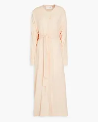 Missing You Already Slub cotton-blend midi shirt dress - Pink Pink