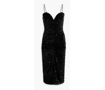 Bobby sequined ruched velvet dress - Black