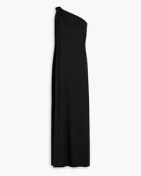 Enza Costa One-shoulder knotted stretch-jersey maxi dress - Black Black