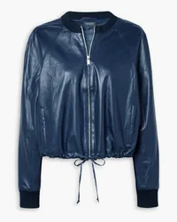 UTZON Jasminum leather bomber jacket - Blue Blue