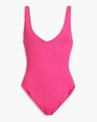 Solid and Striped Michelle ribbed swimsuit - Pink Pink