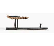 Capri embellished leather sandals - Black