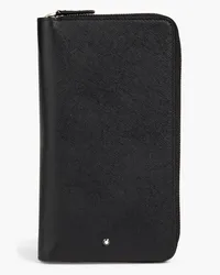 Montblanc Textured-leather travel wallet - Black Black