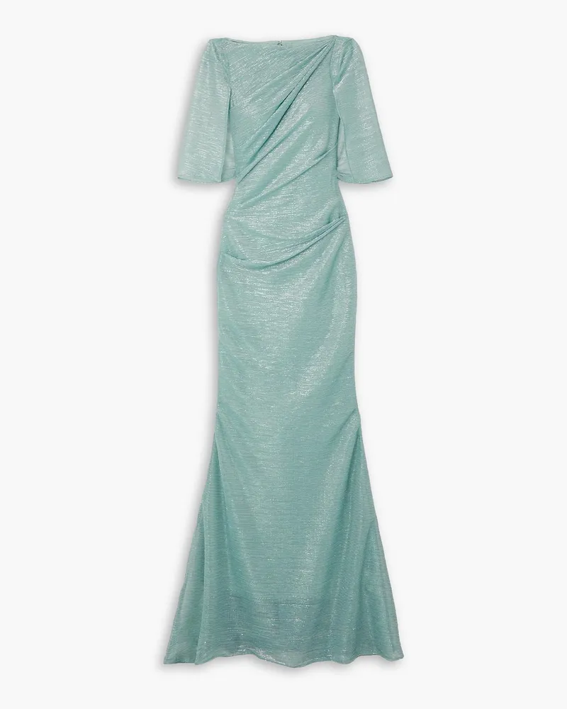 Talbot Runhof Draped metallic voile gown - Green Green