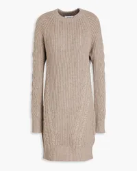 NAADAM Cable-knit wool and cashmere-blend mini dress - Neutral Neutral