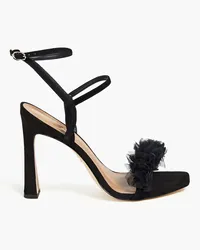 Sam Edelman Leilani ruffled tulle and suede sandals - Black Black