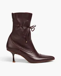 Zimmermann Tie-detailed leather ankle boots - Burgundy Burgundy