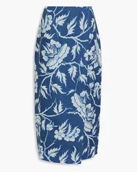 Mara Hoffman Sunja wrap-effect hemp midi skirt - Blue Blue