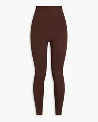 Rick Owens Cropped piqué leggings - Brown Brown