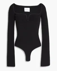 GALVAN Ribbed-knit bodysuit - Black Black