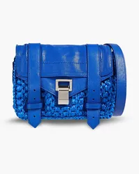 Proenza Schouler Faux raffia and textured-leather cross-body bag - Blue Blue