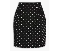 Polka-dot stretch-knit mini skirt - Black