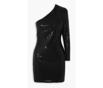 Zuri one-sleeve sequined jersey mini dress - Black
