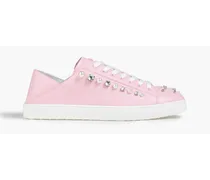 Goldie embellished leather sneakers - Pink