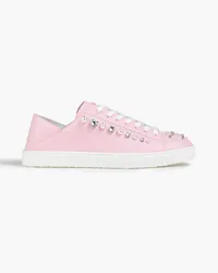 Stuart Weitzman Goldie embellished leather sneakers - Pink Pink