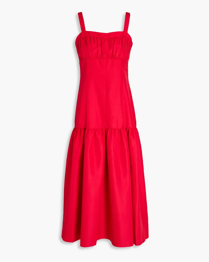 Derek Lam Gathered taffeta midi dress - Red Red