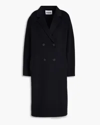 Claudie Pierlot Double-breasted brushed wool-blend felt coat - Blue Blue