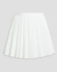 RED Valentino Skirt-effect plissé cotton-blend poplin shorts - White White