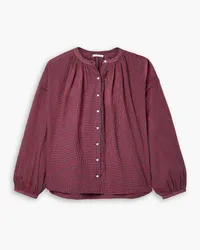 DÔEN Jane checked cotton-voile blouse - Red Red