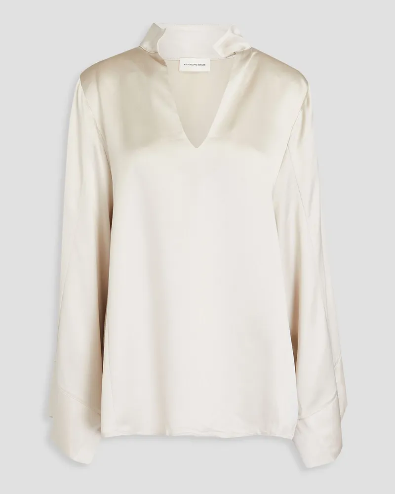 By Malene Birger Lomaria satin-crepe blouse - White White