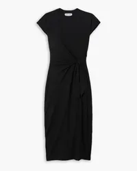 APIECE APART Vanina wrap-effect cotton midi dress - Black Black