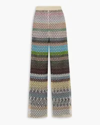 Missoni Metallic striped crochet-knit wide-leg pants - Multicolor Multicolor