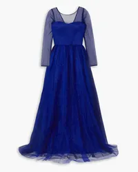 RASARIO Glittered tulle gown - Blue Blue