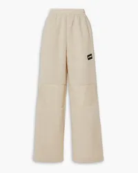 ROTATE Birger Christensen Sunday appliquéd shell-trimmed faux shearling sweatpants - Neutral Neutral