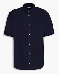 Jacquemus Melo embroidered crepe shirt - Blue Blue