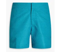 Mid-length printed swim shorts - Blue