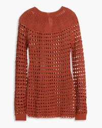 Valentino Garavani Crocheted cotton sweater - Brown Brown