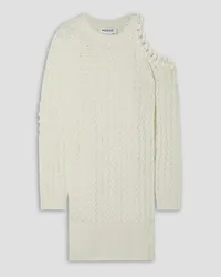 Monse Cutout cable-knit wool and cashmere-blend mini dress - White White