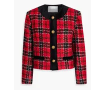 Checked bouclè-tweed jacket - Red