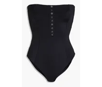 Adrienne button-embellished bandeau swimsuit - Black