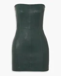 SPRWMN Strapless paneled leather mini dress - Green Green