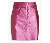 Coated cotton mini skirt - Pink