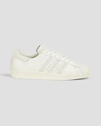 adidas Superstar embroidered leather sneakers - White White