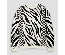 Oversized printed French cotton-terry sweatshirt - White