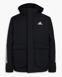 adidas Striped padded shell hooded jacket - Black Black