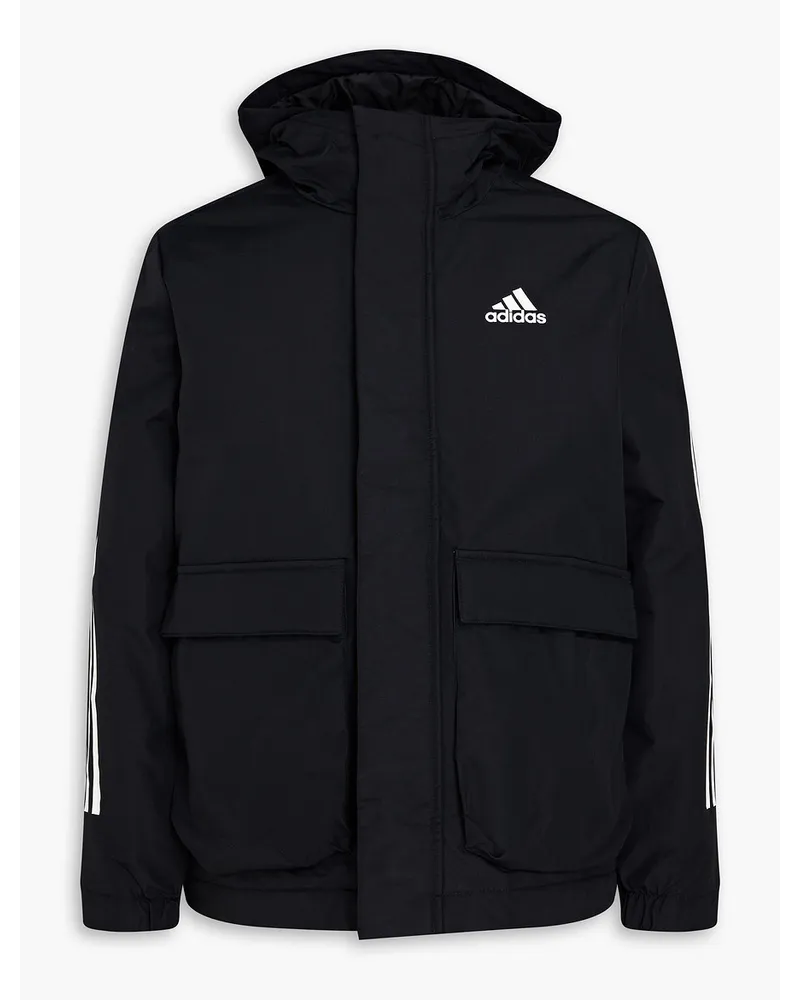 adidas Striped padded shell hooded jacket - Black Black