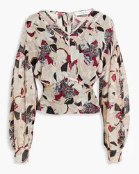 IRO Dunna floral-print jacquard blouse - Neutral Neutral