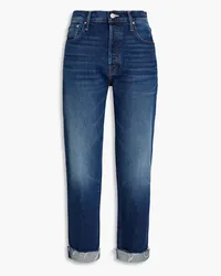 Mother Scrapper Cuff cropped mid-rise tapered jeans - Blue Blue